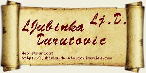 LJubinka Durutović vizit kartica